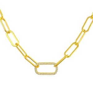 Paper Clip Chain with Oversized Link Necklace gold